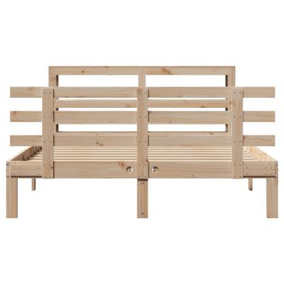 Bedframe met hoofdbord massief grenenhout 150x200 cm