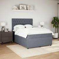 Boxspring met matras fluweel donkergrijs 160x200 cm - thumbnail