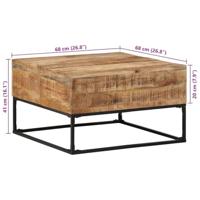Salontafel 68x68x41 cm ruw mangohout - thumbnail
