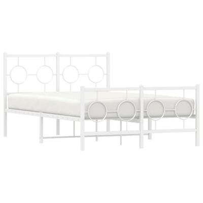 Bedframe met hoofd- en voeteneinde metaal wit 120x200 cm - thumbnail