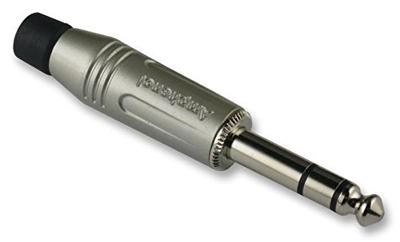 Amphenol ACPS-GN Jackplug 6,35 mm Stekker, recht Aantal polen: 3 Stereo Zilver 1 stuk(s)