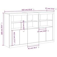 Dressoir met LED-verlichting 162x37x100 cm grijs sonoma eiken - thumbnail