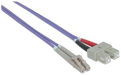 Intellinet 750936 Glasvezel Optische vezel Aansluitkabel 3.00 m Lila, Violet [1x LC-stekker - 1x SC-stekker] 50/125 µ Multimode OM4