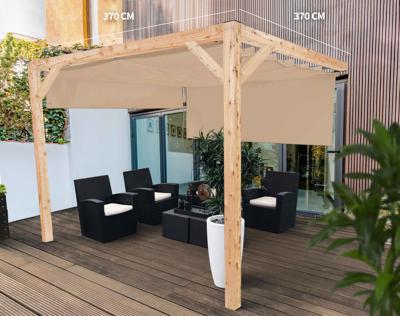 Complete Nesling pergola Wall 1 sand - 370 x 370 cm