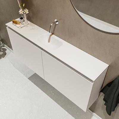 MONDIAZ TURE 120cm toiletmeubel linen. EDEN wastafel talc midden geen kraangat