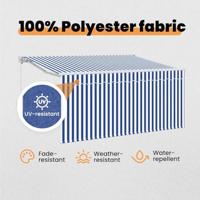 VidaXL Inklapbaar zonnescherm blauw en wit 300 x 200 cm - thumbnail