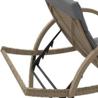 Ligbed met kussen 60x199x42 cm poly rattan beige - thumbnail