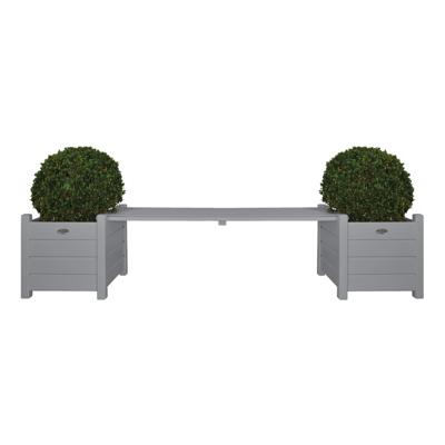 Tuinbank met bloembakken grijs