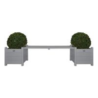 Tuinbank met bloembakken grijs - thumbnail