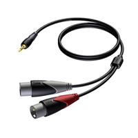 Procab CLA712/1.5 verloopkabel 1x Mini-jack naar 2x XLR male 150cm - thumbnail