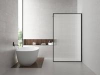 Saqu Faye inloopdouche incl. antikalk 100x200cm ribbelglas mat zwart - thumbnail