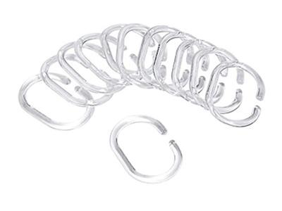 Dutch House Douchegordijnringen Transparant 12 Stuks