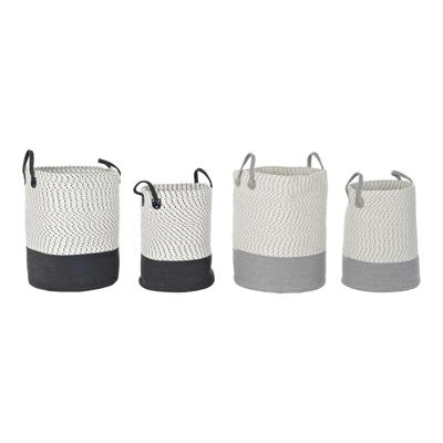 Basket spelset DKD Home Decor Wit Grijs Lichtgrijs (2 Onderdelen) (2 Stuks)