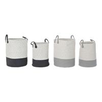 Basket spelset DKD Home Decor Wit Grijs Lichtgrijs (2 Onderdelen) (2 Stuks) - thumbnail