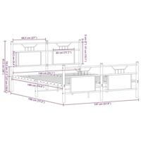Bedframe zonder matras bewerkt hout bruin eikenkleur 140x190 cm - thumbnail