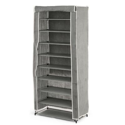 Schoenenrek Kipit Zwart Grijs Stof Plastic 58 x 32 x 157 cm