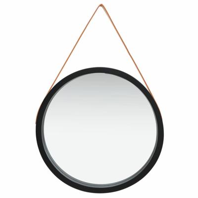 vidaXL Wandspiegel met band 60 cm zwart