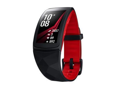 Samsung Gear Fit2 Pro Smartwatch zwart, rood SAMOLED 3,81 cm (1.5 inch) GPS - Smartwatches (3,81 cm (1.5 inch), SAMOLED, touchscreen, GPS, 33 g, zwart, rood)