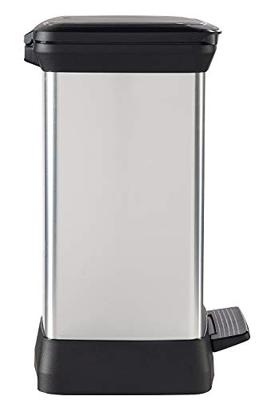 Curver decobin duo pedaalemmer rechthoekig 10 liter + 18 liter + binnenemmers zilver metallic