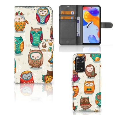 Xiaomi Redmi Note 11 Pro 5G/4G | Telefoonhoesje | Met pasjeshouder | Vrolijke Uilen