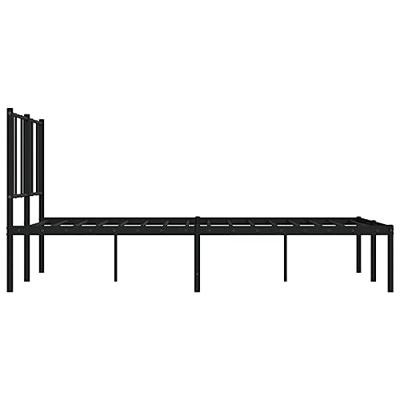 Bedframe met hoofdbord metaal zwart 140x200 cm