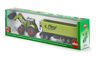 Siku 1949 tractor met frontlader, dolly en kiepwagen 1:50 - thumbnail