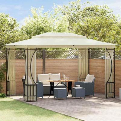Prieel met gordijnen 300x400x265 cm crme Prieel met gordijnen 300x400x265 cm crme