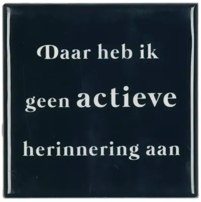Tegeltje Actieve Zwart 10X10X1CM
