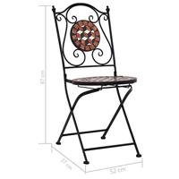 Bistrostoelen mozaek 2 st keramiek bruin - thumbnail