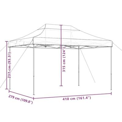 Partytent inklapbaar pop-up 410x279x315 cm oranje - thumbnail