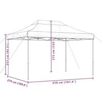 VidaXL Partytent inklapbaar pop-up 410x279x315 cm taupe - thumbnail
