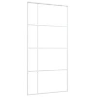 VidaXL Schuifdeur 102,5x205 cm mat esg-glas en aluminium wit - thumbnail