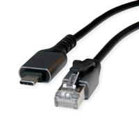 VALUE usb 3.2 Gen 2 type C naar gigabit ethernet converterkabel, zwart, 5m - thumbnail
