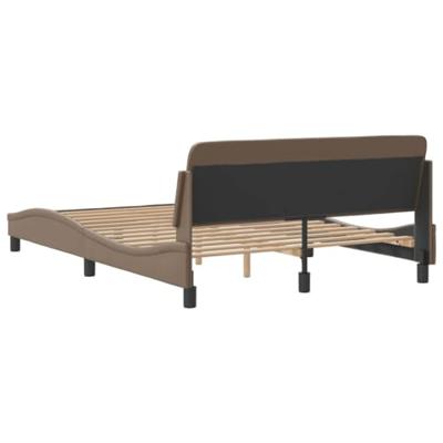 Bedframe met hoofdbord kunstleer cappuccinokleurig 140x200 cm