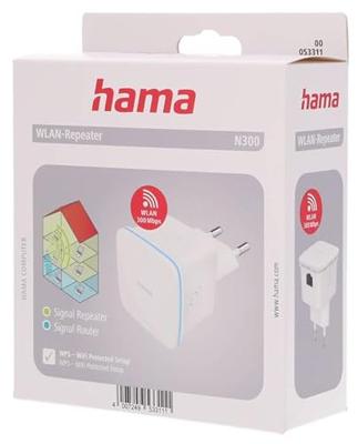 Hama N300 Wifi-repeater 2,4 GHz Voor Stopcontact Met LAN-aansluiting En WPS