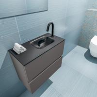 MONDIAZ ADA 60cm toiletmeubel dark grey. LEX wastafel urban rechts 1 kraangat - thumbnail