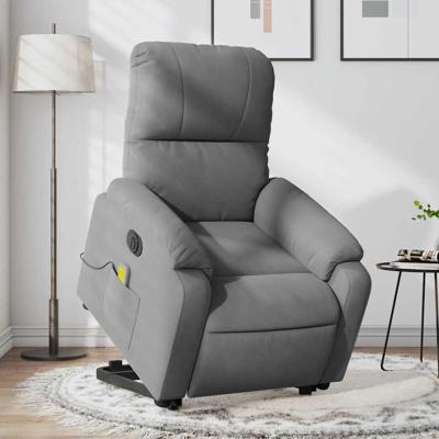 Sta-op-massagestoel elektrisch microvezelstof donkergrijs