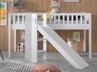 Bed SCOTY met glijbaan 90x200 cm witte pijnboom zonder tent - thumbnail