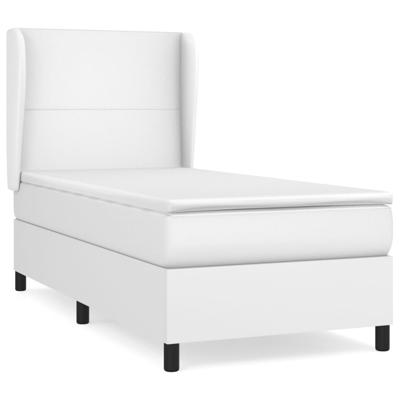 Boxspring met matras kunstleer wit 90x200 cm - thumbnail