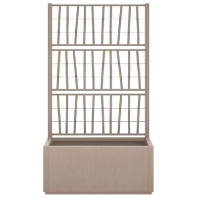 Plantenbak met latwerk 80x36x140 cm polypropeen lichtbruin