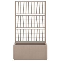 Plantenbak met latwerk 80x36x140 cm polypropeen lichtbruin - thumbnail