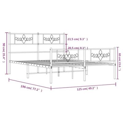 Bedframe met hoofd- en voeteneinde metaal wit 120 x 190 cm