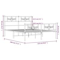 Bedframe met hoofd- en voeteneinde metaal wit 120 x 190 cm - thumbnail