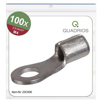Quadrios 23C506 Ringkabelschoen Dwarsdoorsnede (max.): 4 mm² Schachtdiameter: 4.3 mm Ongeïsoleerd 100 stuk(s)