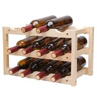 Massief hout vouwen 12-fles wijn display rack Multi-Layer wijn rack grootte: 46x24x28cm - thumbnail