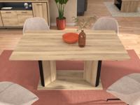 Verlengbare eettafel OSTEO 160>200 kronberg eik/zwart - thumbnail