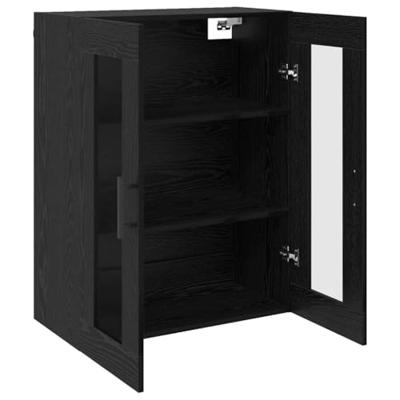 Wandkast Zwart eiken 69.5 x 34 x 90 cm Bewerkt hout
