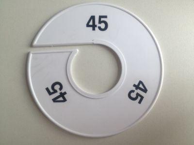 Maatring 11 cm wit/zwart 45