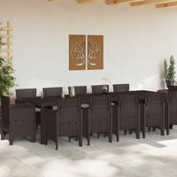 13-delige tuinset met kussens in bruin poly rattan - thumbnail