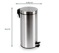 Pedaalemmer brasq 30 liter rvs - thumbnail